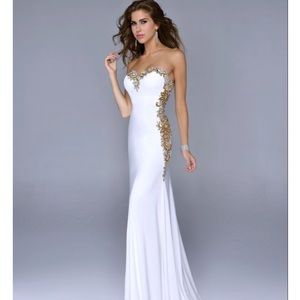 White Bling Prom Dress